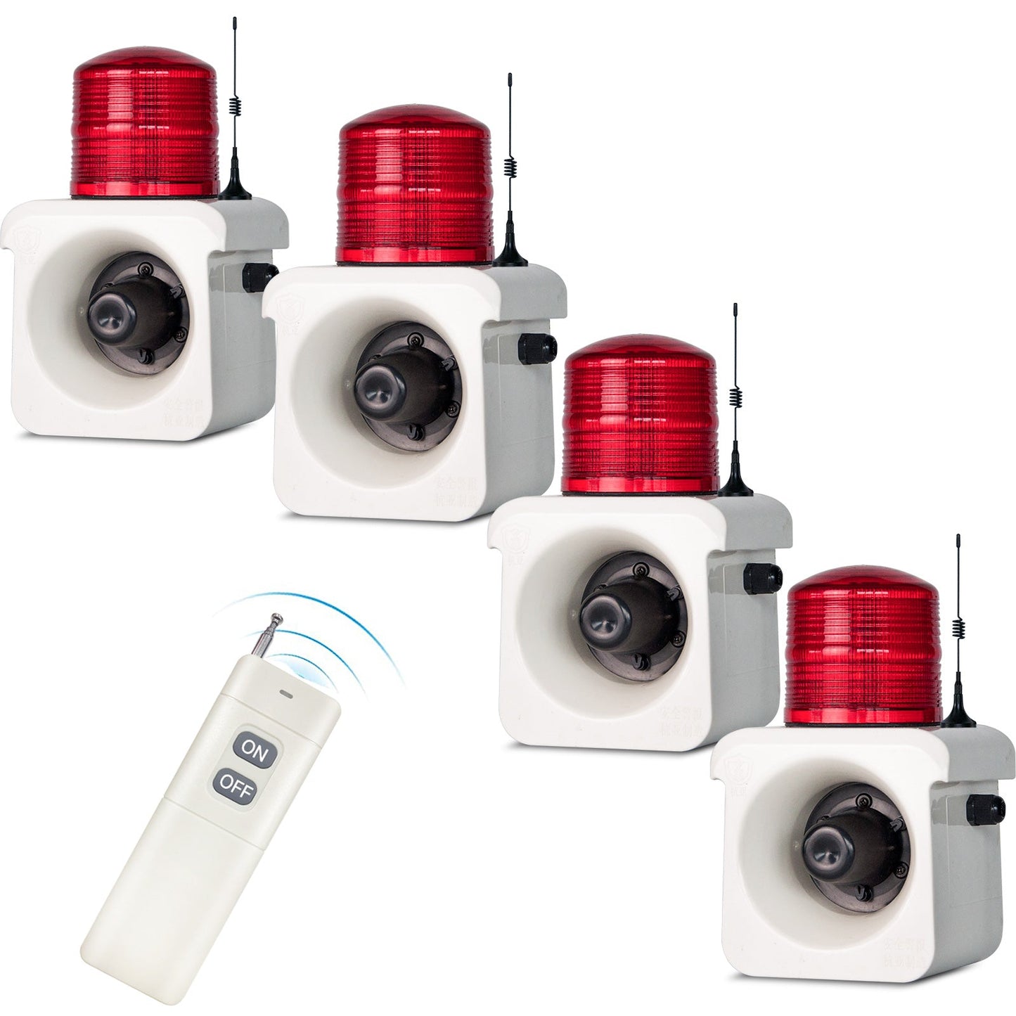 YASONG 500m/0.31mile Wireless Remote Control Siren Alarm One Remote Controls Multiple Sirens LED Strobe Warning Light 120dB Horn Power 15W for Loss Prevetion, Warehouse, Factories SLA-800Y