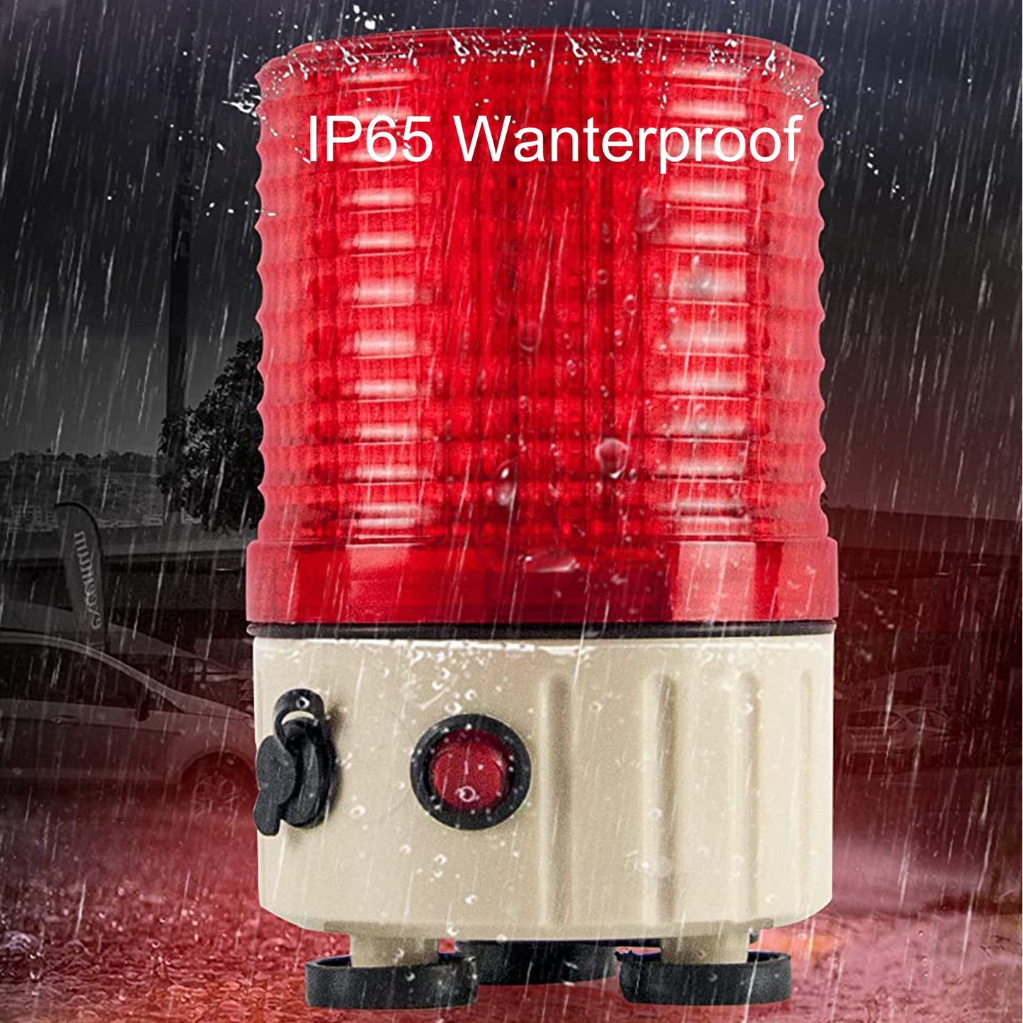 YASONG Rotating Magnetic Strobe Warning Light with 90dB Buzzer or No Sound Industrial battery Beacon Flashing Light Alarm Emergency Security Sirens AC100V-240V