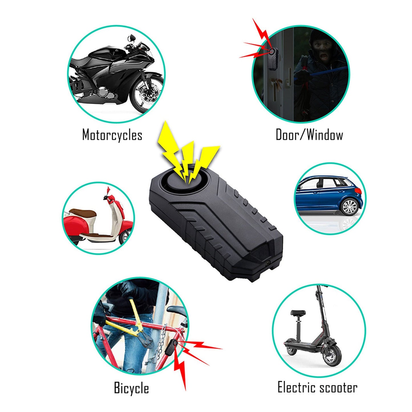 YASONG Bike Alarm with Remote Waterproof Motorcycle Alarm 113dB Loud Anti Theft Bicycle Alarm Wireless Vibration Vehicle Security Alarm System 2 Pack