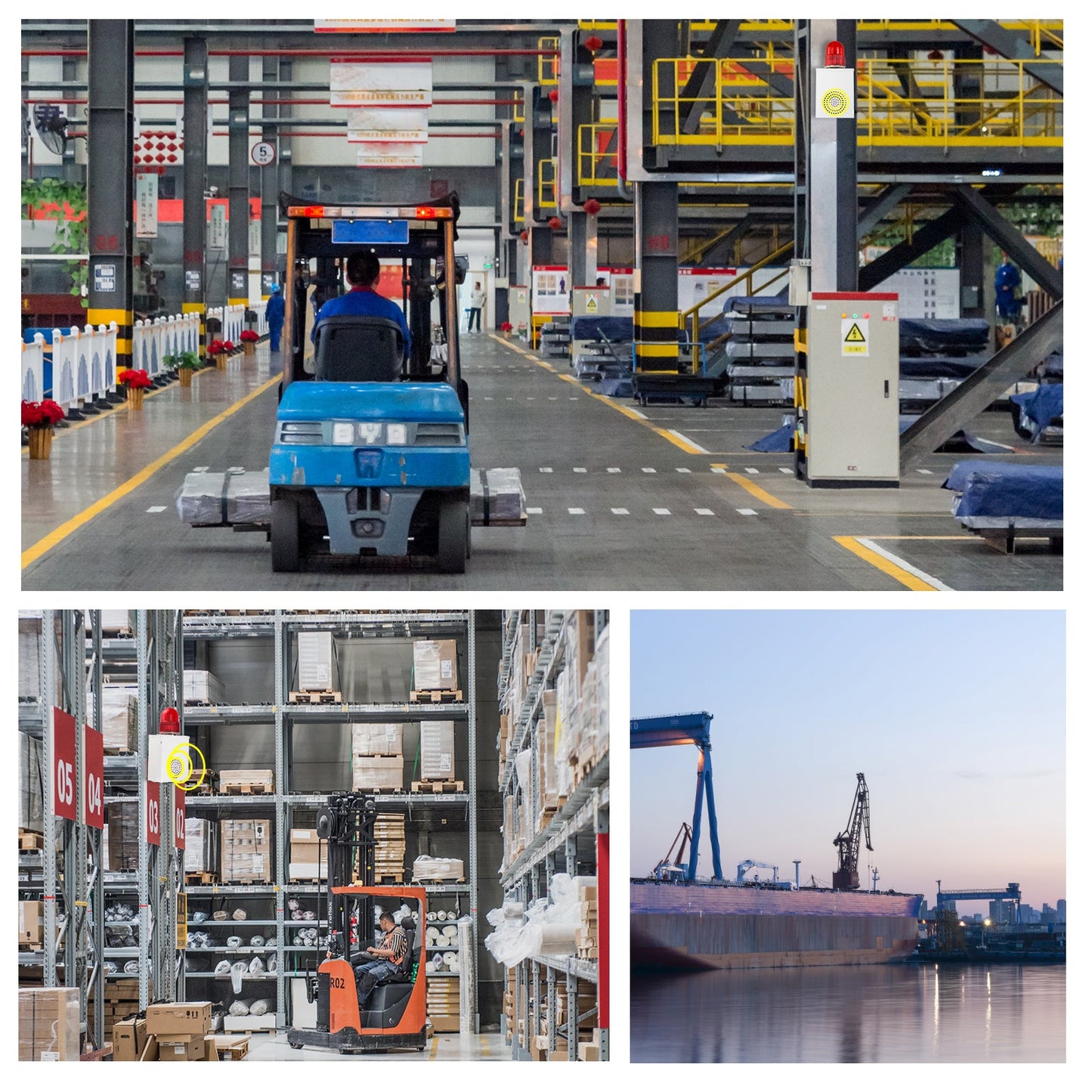 YASONG 500m Wireless Remote Control Siren Alarm Industrial 120dB Horn Strobe Sirens with Adjustable Volume and Tone Security Alarm Systerm for Factories and Ports SLA-B02Y