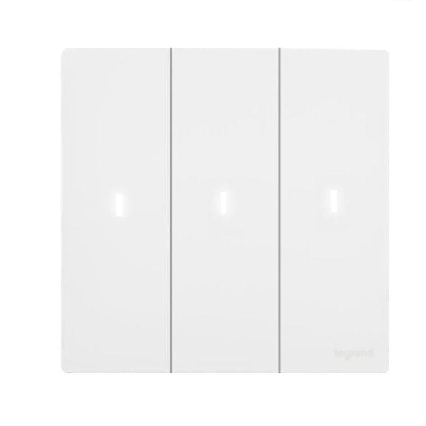 LEGRAND MalliaTM Senses Single pole illuminated switches 16 AX - 250 V with 230V Warm White Locator Led-Electrical Supplies-DELIGHT OptoElectronics Pte. Ltd