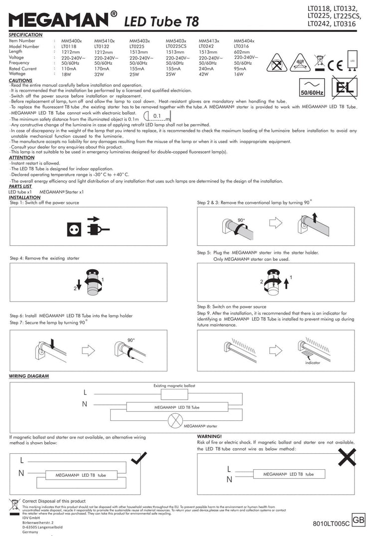 MEGAMAN LED Tube Installation Guide / user manual – Delight Philippines