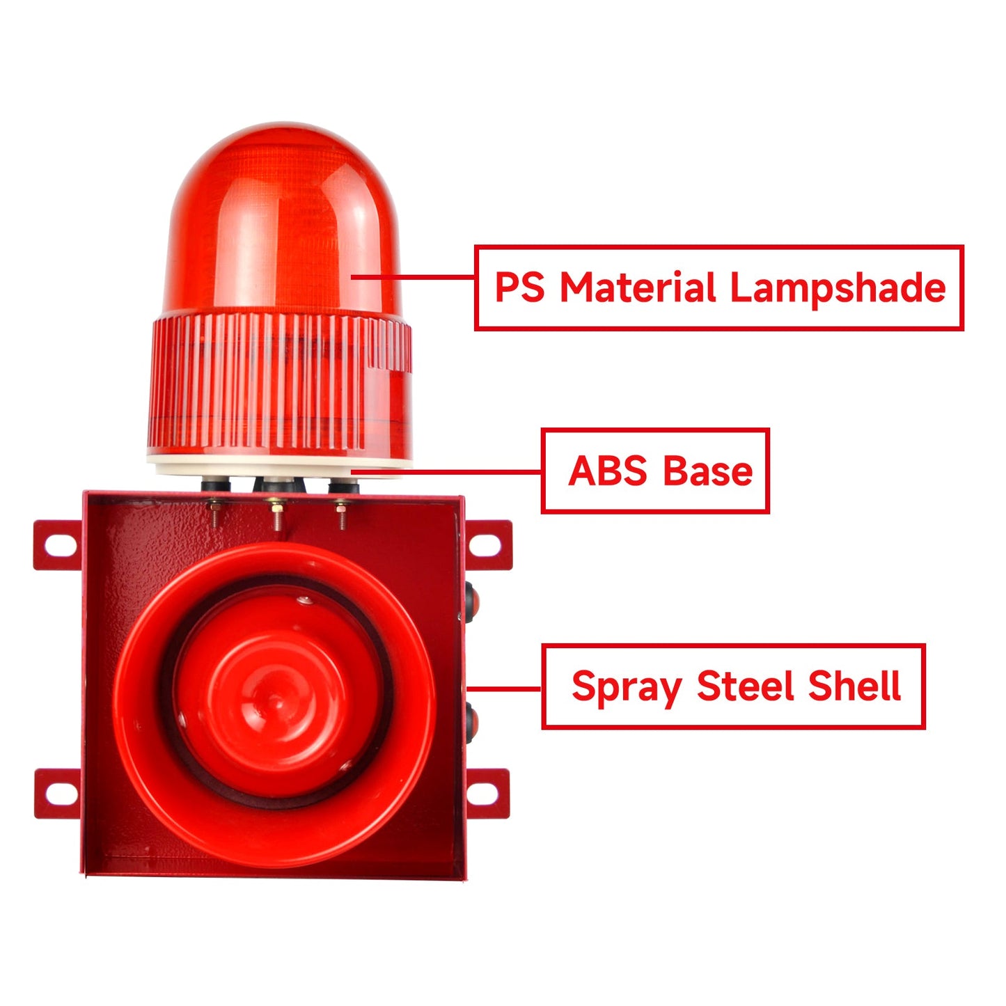 YASONG Alarm Siren 120 Decibel Horn 9 Tone Adjustable 25W Alarm System for Security, Factories, Warehouses, Home and Docks,  SLA-01H