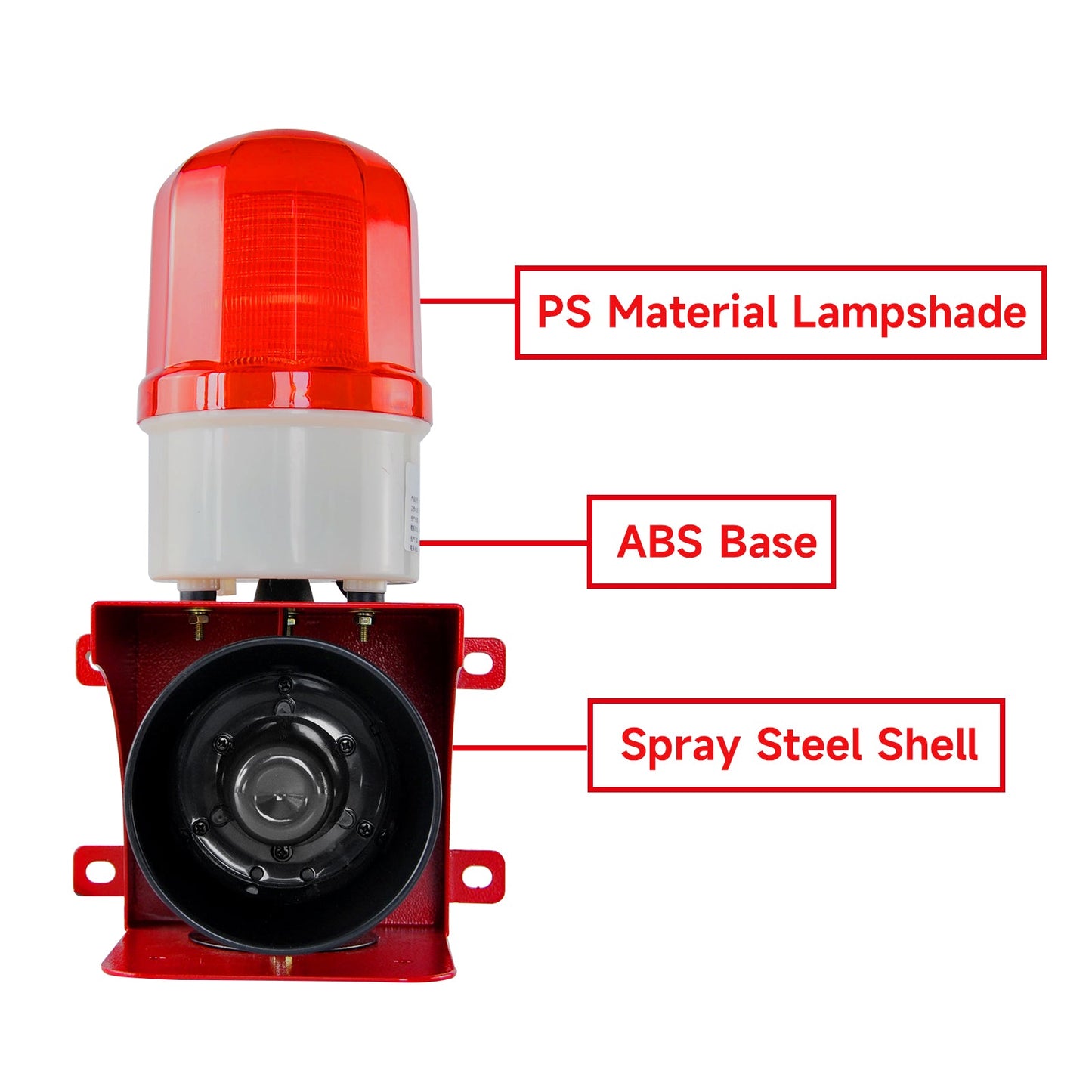 YASONGIndustrial Alarm Siren, LED Strobe Warning Light 110dB Bell Power 23W DC12V  SLA-BJ02