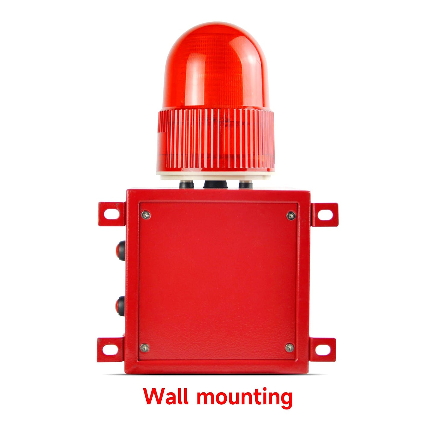 YASONG Alarm Siren with Button Control Box Adjust 120dB Loud Horn 9 Tones 25W One Button Linkage Outdoor Security Siren with LED Strobe Light for School Factory home Farm SLA-01HZ