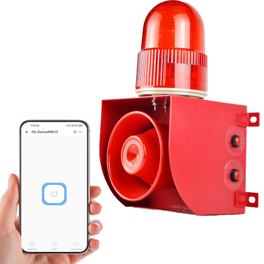 YASONG Wireless WiFi Alarm Siren Waterproof Industrial Security Alarm System with APP Remote Control ,Sound and Tone Adjust, Works with Amazon Alexa & Google Home SLA-01HWIFI