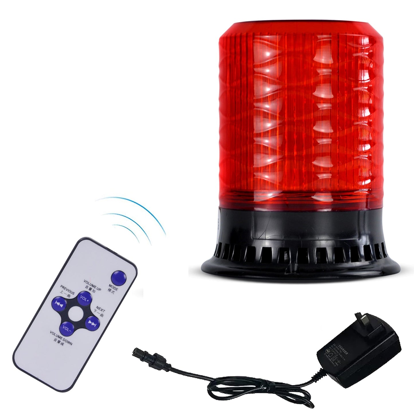 YASONG Beacon Strobe Light  4 Flashing Mode 120dB Horn 9 Tones LED  Emergency Lights with Magnet Base for Vehicles, Truck, Car and Workshop AC100V-AC240V