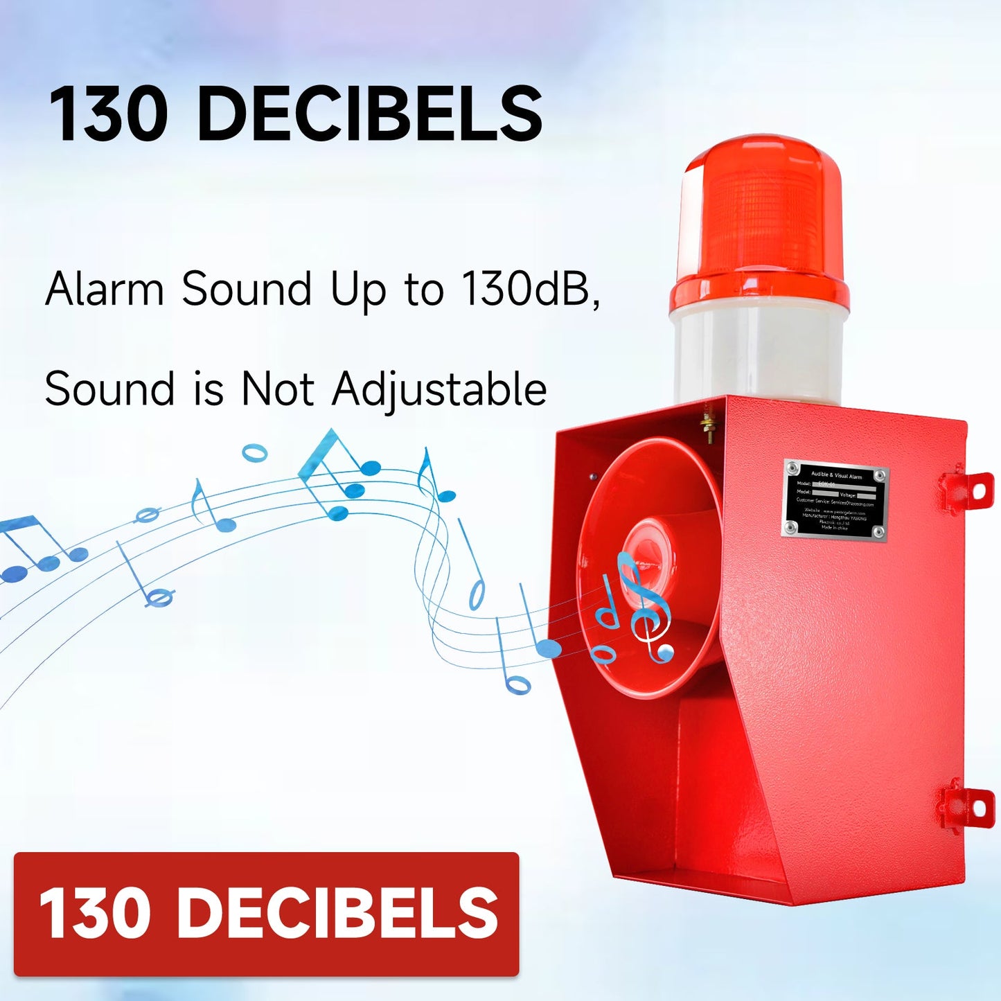 YASONG Siren Alarm with Button Control Box 130dB Loudspeaker 45W Security Emergency Alarm Range of 100m-150m for Farm School Factory Home SLA-06AZ