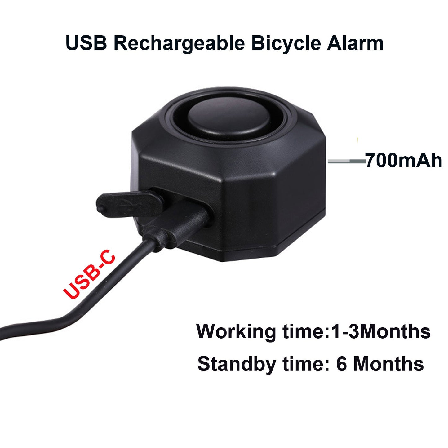 YASONG USB Rechargeable Bike Alarm Wireless Anti Theft Motorcycle Bicycle Alarm System with Remote Motion and Mount Waterproof Vibration Alarm System for Ebike Electric Bike Scooter Car (2 Pack)