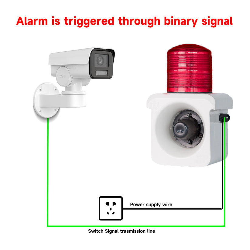 YASONG Switch Signal Triggered Security Siren Alarm 120dB Horn Adjustable Volume and Tone Dry Contact Trigger Siren Waterproof Industrial Strobe Light Siren SLA-800K