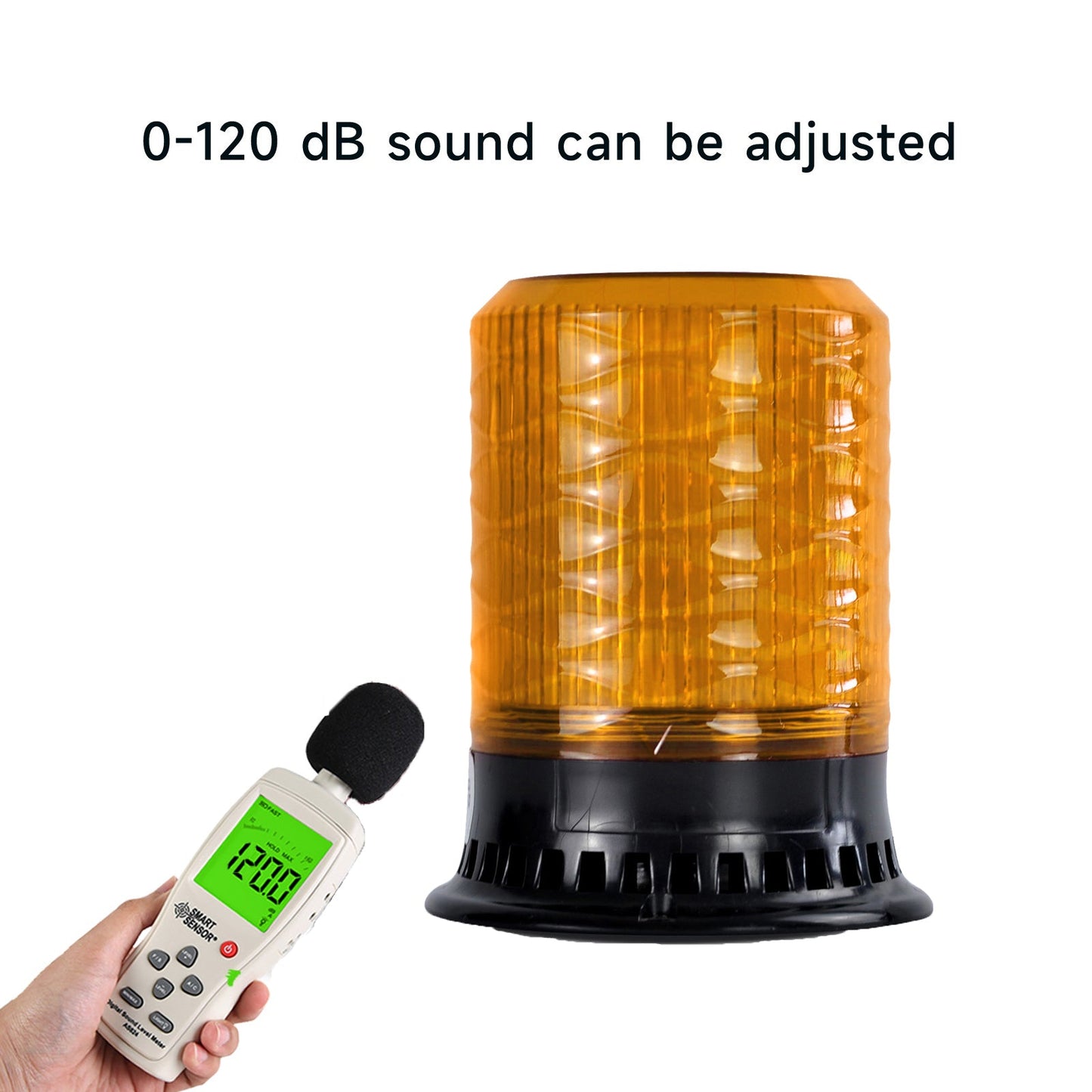 YASONG LED Strobe Lights 120dB Horn 9 Tones 4 Flash Modes Adjustable Waterproof Warning Beacon Flashing Light for Vehicles, Truck, Forklift, Workshop DC12V/24V SLA-090