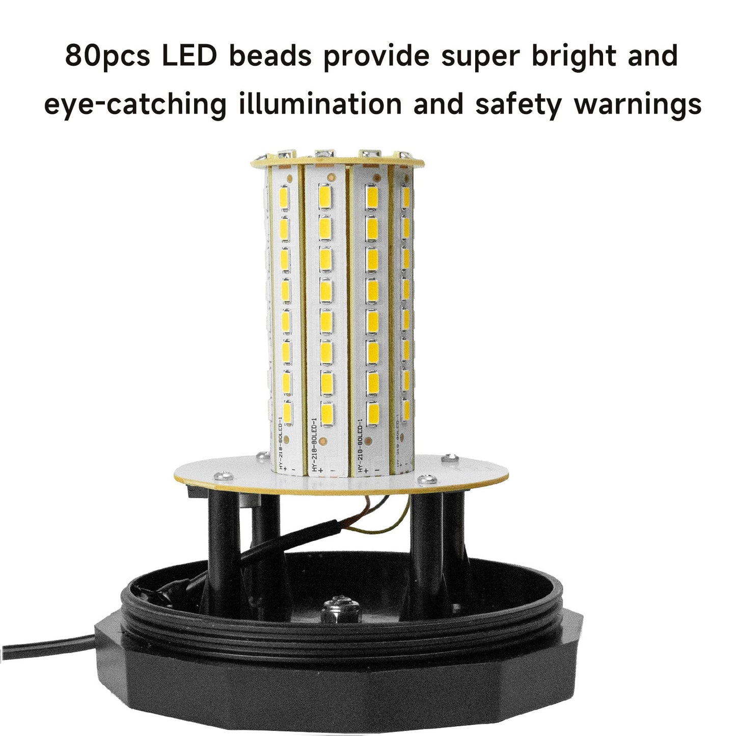 YASONG 80 LED Beacon Strobe Light 12V-24V Amber Magnetic Rooftop Emergency Safety Warning Flashing Light for Forklift Truck Tractor Golf Carts UTV Car Bus