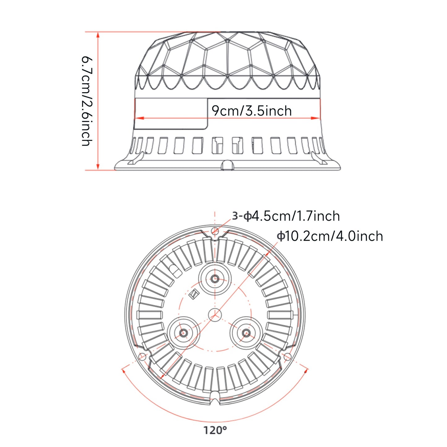 YASONG 7 Colors Strobe Warning Light Waterproof Siren Alarm with 120 Dceibel Volume 8 Tones and 3 Flash Modes DC10-30V