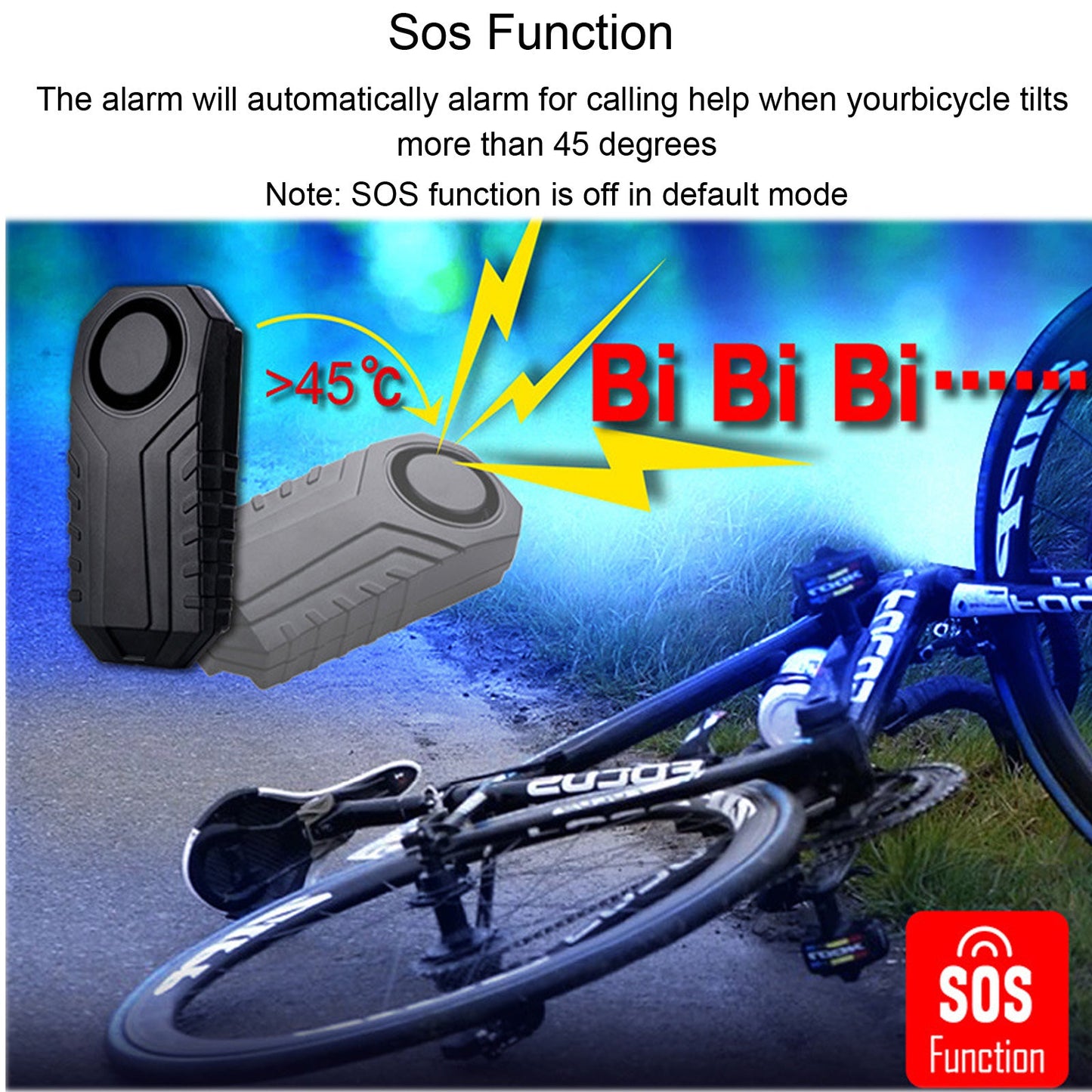 YASONG Wireless Bike Alarm 113dB Loud Anti-Theft Vibration Motorcycle Bicycle Alarm Waterproof Vehicle Security  Vibration Sensor Alarm System for Vehicle&Car&Trailer((1 Pack))