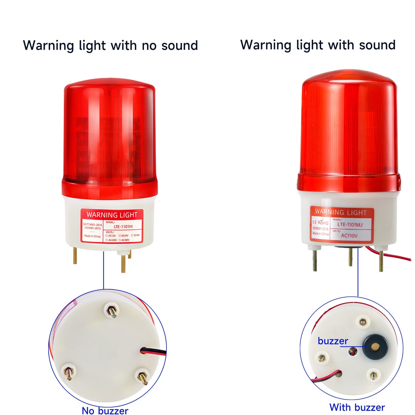 YASONG Industrial Strobe Light Revolving LED Beacon Warning Lights  with Sound or No Sound SLA-1101MJ