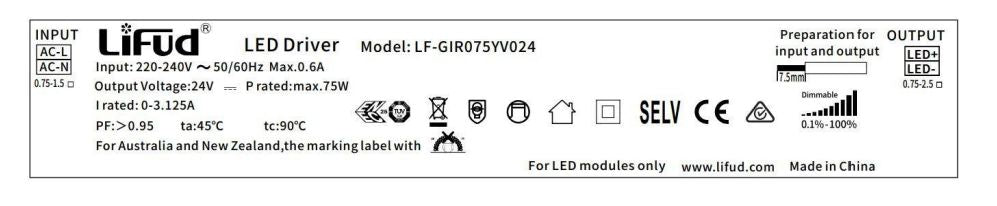 [China] LIFUD GIR series CV Flicker-Free non-dimmable LED driver-Ballast /Drivers-DELIGHT OptoElectronics Pte. Ltd