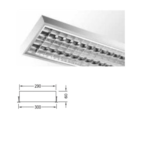 Davis 2x16W T5 LED 300mm x 1200mm Recess Mount Semi-Low Bright Louvre Luminaire-Office Light-DELIGHT OptoElectronics Pte. Ltd