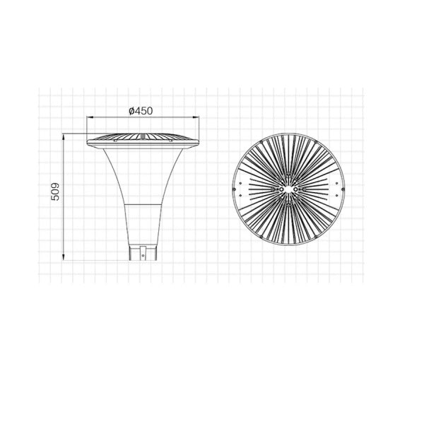 [CHINA]LED HB-035-04 Garden Street Light-Fixture-DELIGHT OptoElectronics Pte. Ltd