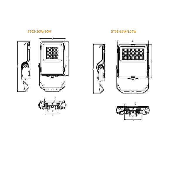 F4 Fixture [CHINA] Delight 3703 Flood Light x2Pcs