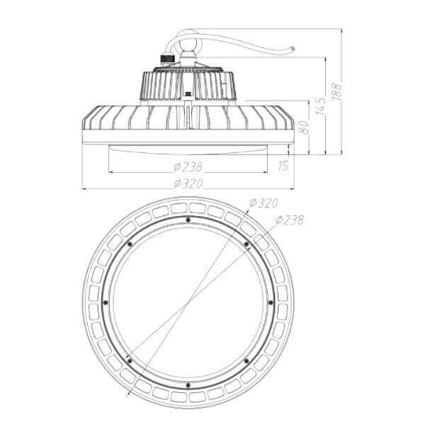 F4 Fixture [CHINA] Delight HB07 Hero High Bay Light x2PCs