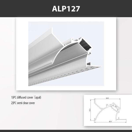 L9 Fixture ALP127 / PC Diffused [China] ALP127 Recess Mount Aluminium Profile 2M x10Pcs