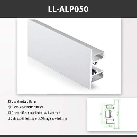 L9 Fixture [China] ALP050 Wall Mount Aluminium Profile For 2835 Led Strip 2M x10Pcs