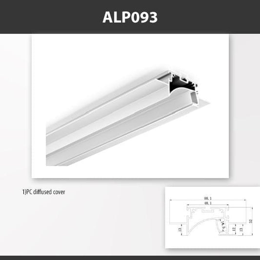 L9 Fixture [China] ALP093 Recess Mount Aluminium Profile 2M x10Pcs