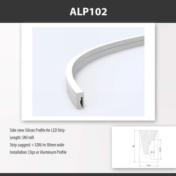 L9 Fixture [China] ALP102 Silicon Profile For Led Strip 5M per roll x4Pcs