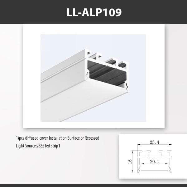 L9 Fixture [China] ALP109 Surface Mount Aluminium Profile For 2835 Led Strip 2M x10Pcs