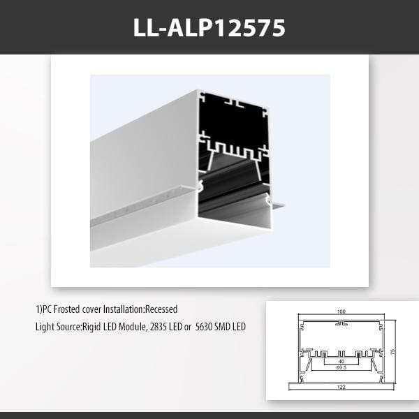 L9 Fixture [China] ALP12575 Recess Mount Aluminium Profile 2M x10Pcs