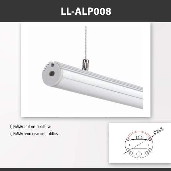 L9 Fixture LL-ALP008 / PMMA Opal Matte [China] ALP008 Surface Mounting Aluminium Profile For 2835 Led Strip 2M x10Pcs