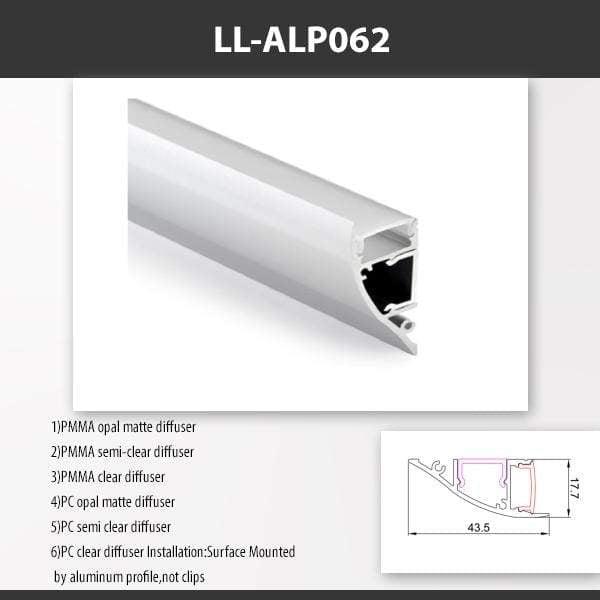 L9 Fixture LL-ALP062 / PC Opal Matte / Surface [China] ALP062 Surface Mount Aluminium Profile For 2835 Led Strip 2M x10Pcs