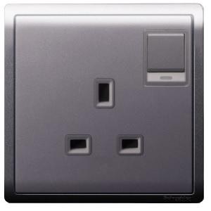 Schneider 13A 250V 1 Gang Switched Socket with Neon and Dual Earth Terminal - DELIGHT OptoElectronics Pte. Ltd