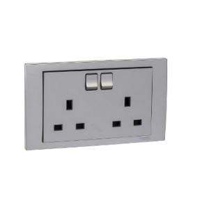 Schneider 13A 250V TwinGang Switched Socket - DELIGHT OptoElectronics Pte. Ltd