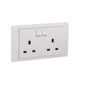 Schneider 13A 250V TwinGang Switched Socket - DELIGHT OptoElectronics Pte. Ltd