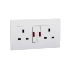 Schneider 13A 250V TwinGang Switched Socket - DELIGHT OptoElectronics Pte. Ltd