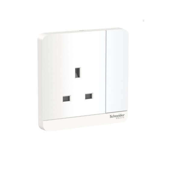 Schneider AvatarOn, 3P, 13 A, 250 V, LED, switched socket,