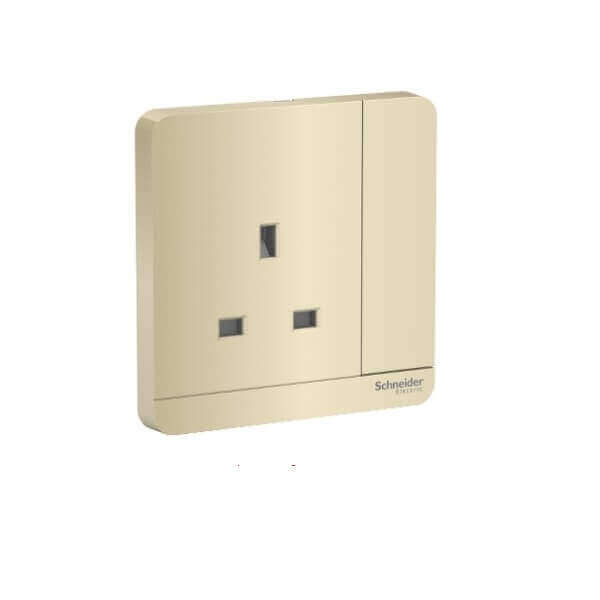 Schneider AvatarOn, 3P, 13 A, 250 V, LED, switched socket, - DELIGHT OptoElectronics Pte. Ltd