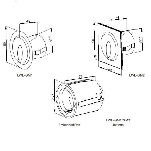 T1 Fixture [China] LED BF Series Round Recessed Outdoor Wall Light