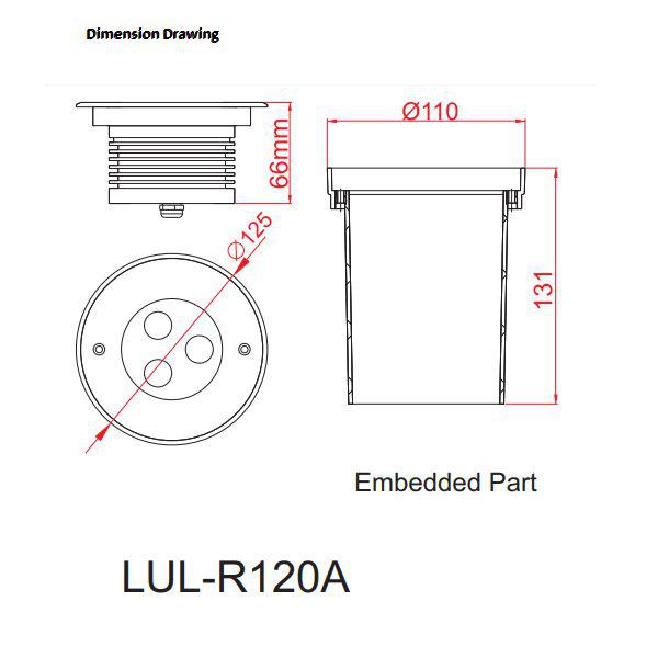 T1 Fixture [China]LED R120A Series IP67 Underground Light