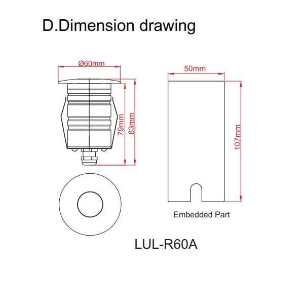 T1 Fixture [China]LED R60A Series IP67 Underground Light